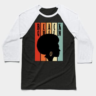 Black Queen Afro Baseball T-Shirt